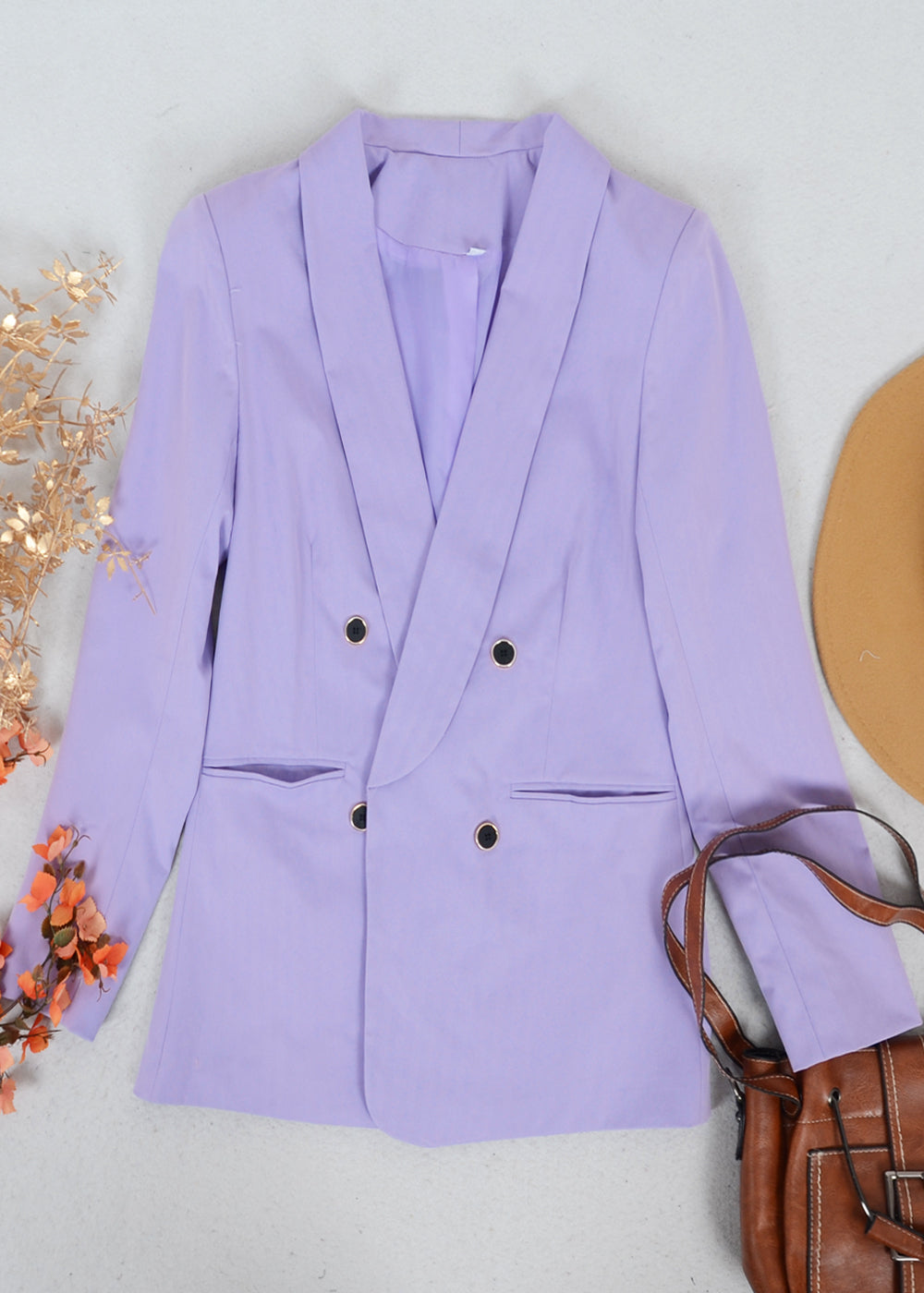 Blazer cruzado con solapa