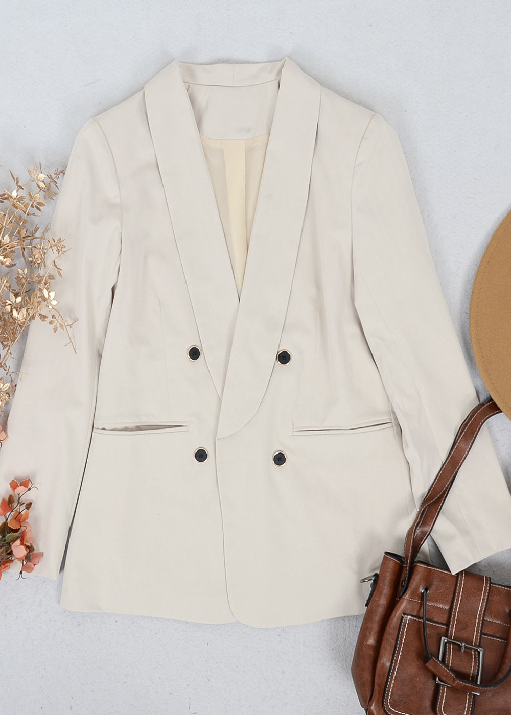 Blazer cruzado con solapa