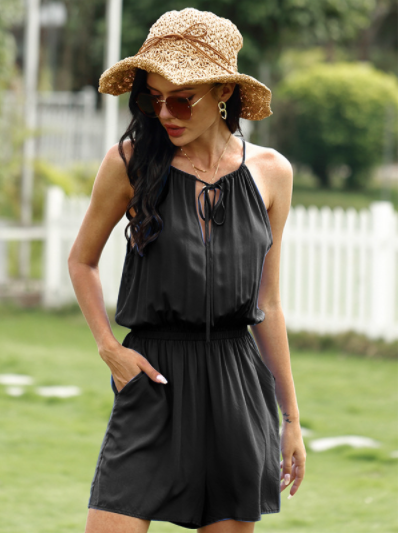 Mono de verano con cuello anudado