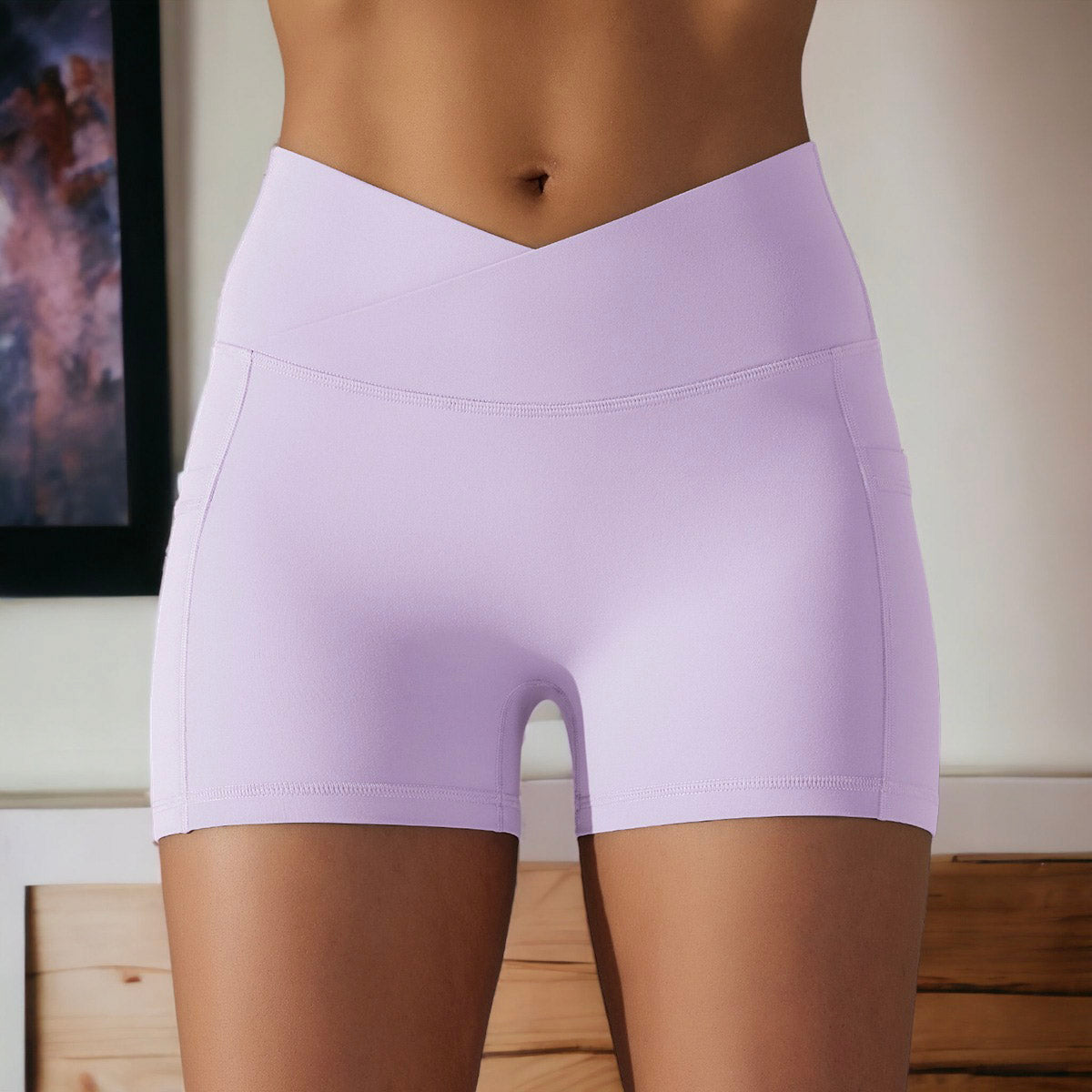 Pantalones cortos con espalda cruzada y cintura en V
