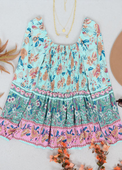 Multicolor Floral Bohemian Top