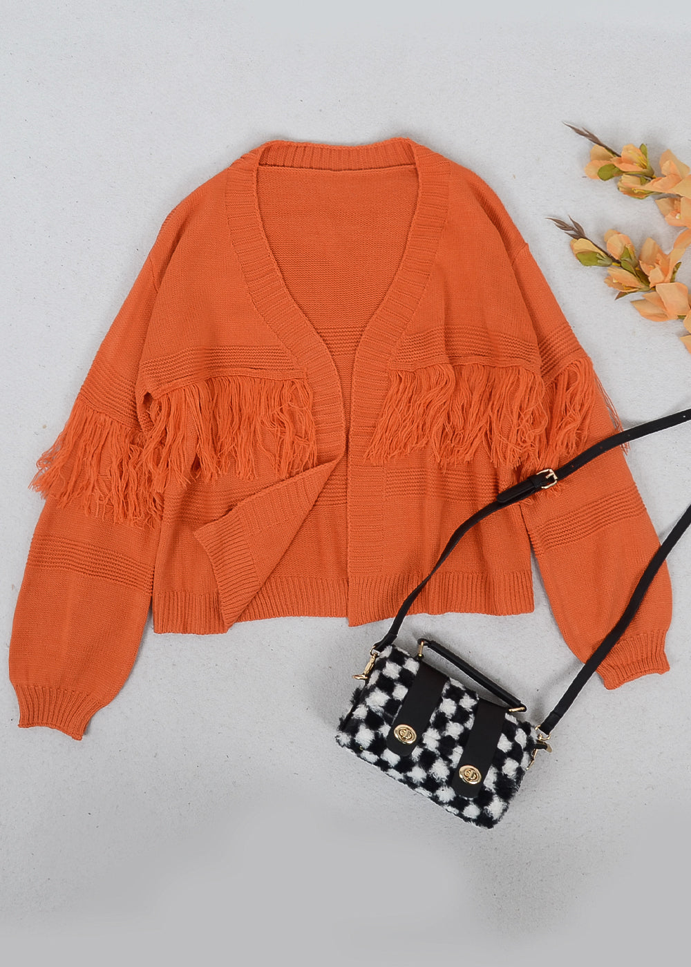 Fringe Tassel Open Front Sweater Cardi