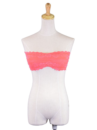 Anna-Kaci Pretty Color Floral Lace Lightly Padded Lingerie Bandeau Top