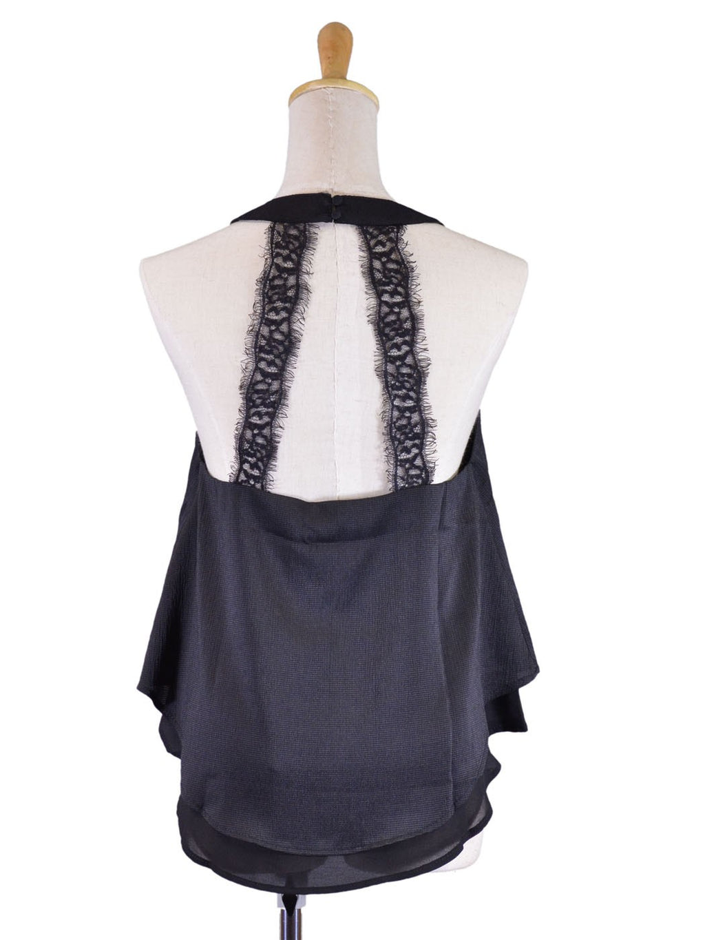Blusa tipo babydoll con lazo en la espalda y volantes de doble capa, elegante y exuberante