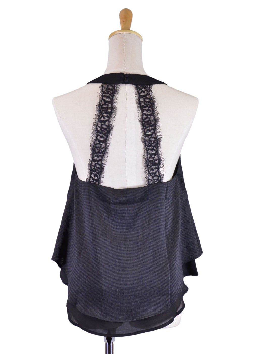 Blusa tipo babydoll con lazo en la espalda y volantes de doble capa, elegante y exuberante