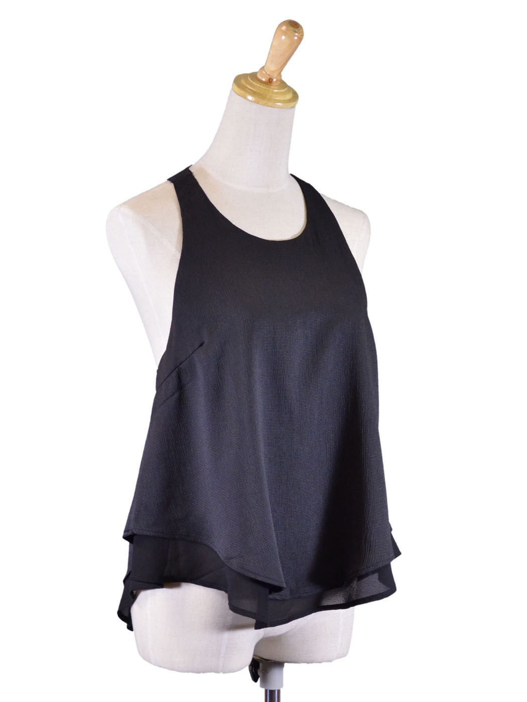 Blusa tipo babydoll con lazo en la espalda y volantes de doble capa, elegante y exuberante