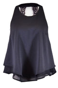 Blusa tipo babydoll con lazo en la espalda y volantes de doble capa, elegante y exuberante