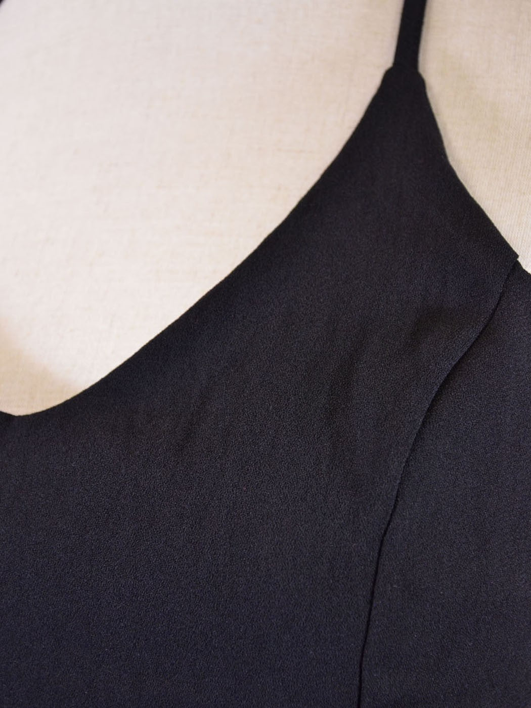 Lush Chic Formal Structured Black Spaghetti Straps Pocket Romper Shorts