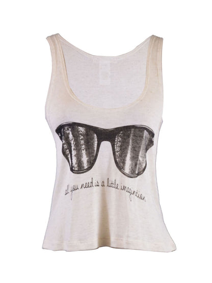 Michelle Fresh Imagination Sunglasses Tank Scoop Neck Knit Top