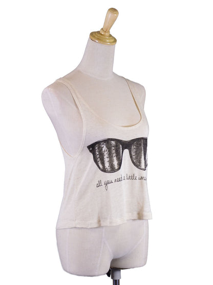 Michelle Fresh Imagination Sunglasses Tank Scoop Neck Knit Top