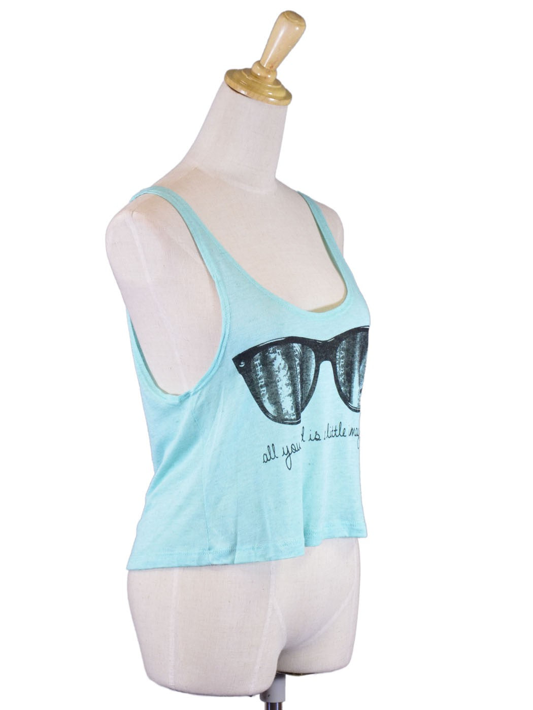 Michelle Fresh Imagination Sunglasses Tank Scoop Neck Knit Top