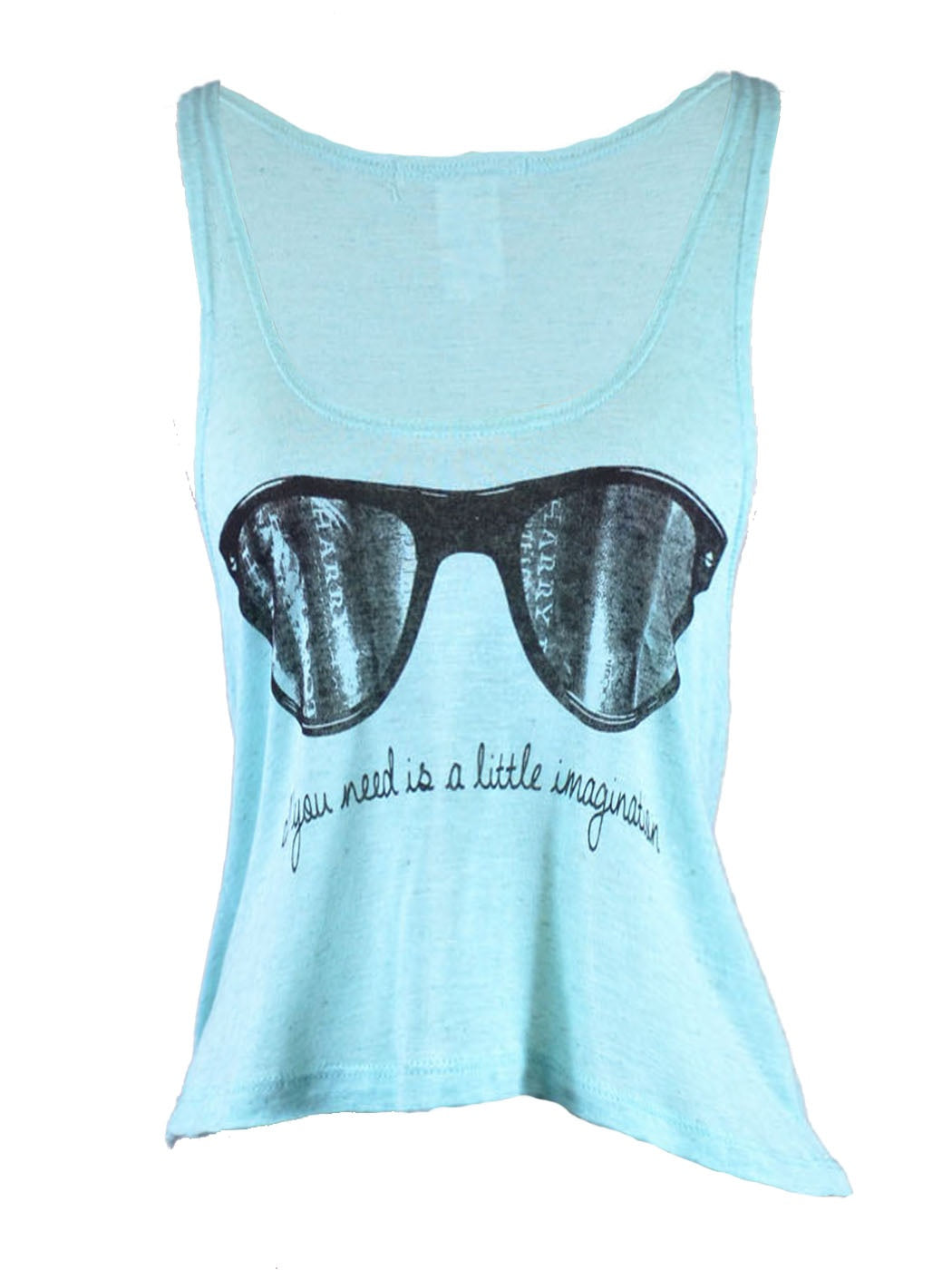 Michelle Fresh Imagination Sunglasses Tank Scoop Neck Knit Top