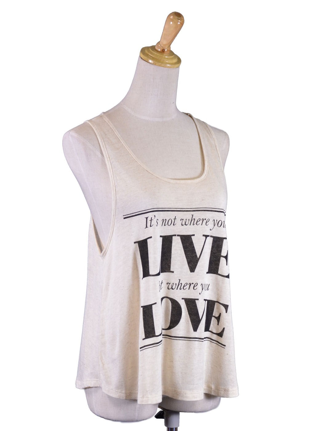 Michelle Expressive Live Love Flare Jersey Scoop Neck Knit Top