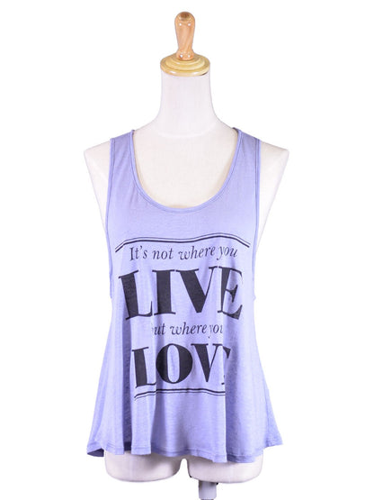 Michelle Expressive Live Love Flare Jersey Scoop Neck Knit Top