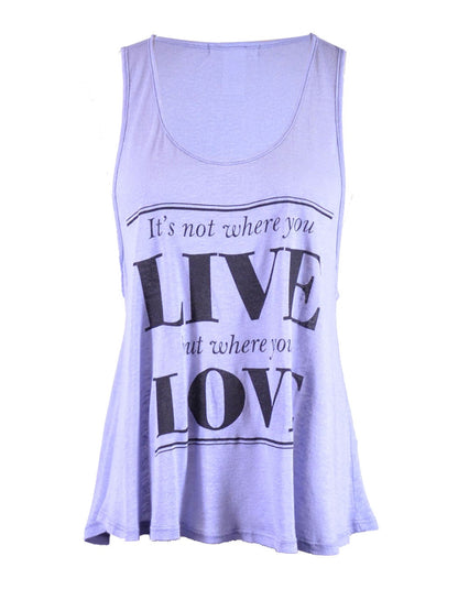 Michelle Expressive Live Love Flare Jersey Scoop Neck Knit Top