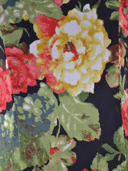 Audrey 3+1 Burst Me with Plenty Roses Front Slit Tie Waist Floral Maxi Dress