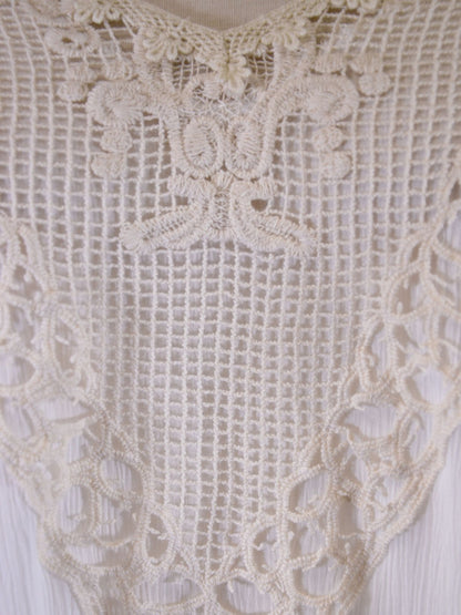 Lush Free Spirit Front Patch Detail Woven Long Sleeves Chiffon Boho Blouses Top