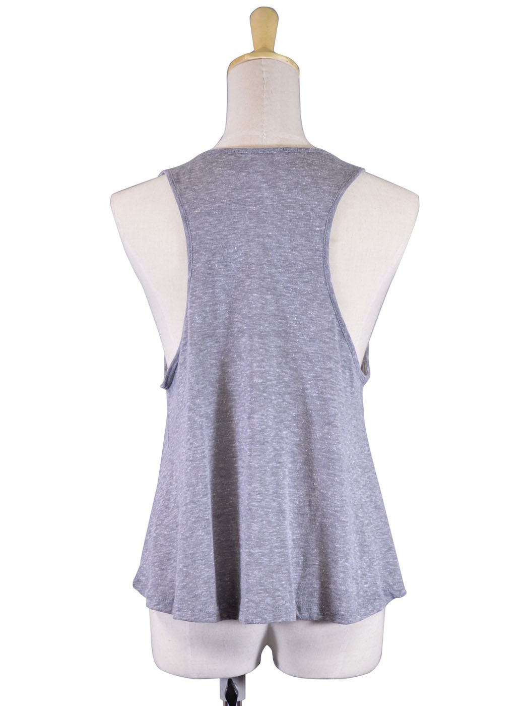 Camiseta de tirantes de punto con espalda nadadora y estampado de plumas pacíficas y salvajes de Michelle Easygoing