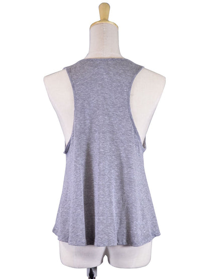 Michelle Easygoing Wild and Free Peaceful Feather Print Racerback Knit Tank