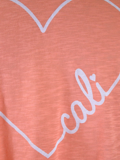 Michelle Fun Expressive Give Me Love Cali Racerback Knit Loose Fit Tank Top