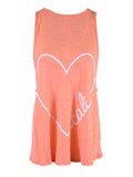 Camiseta sin mangas holgada de punto con espalda cruzada y estampado de Michelle Fun Expressive Give Me Love Cali