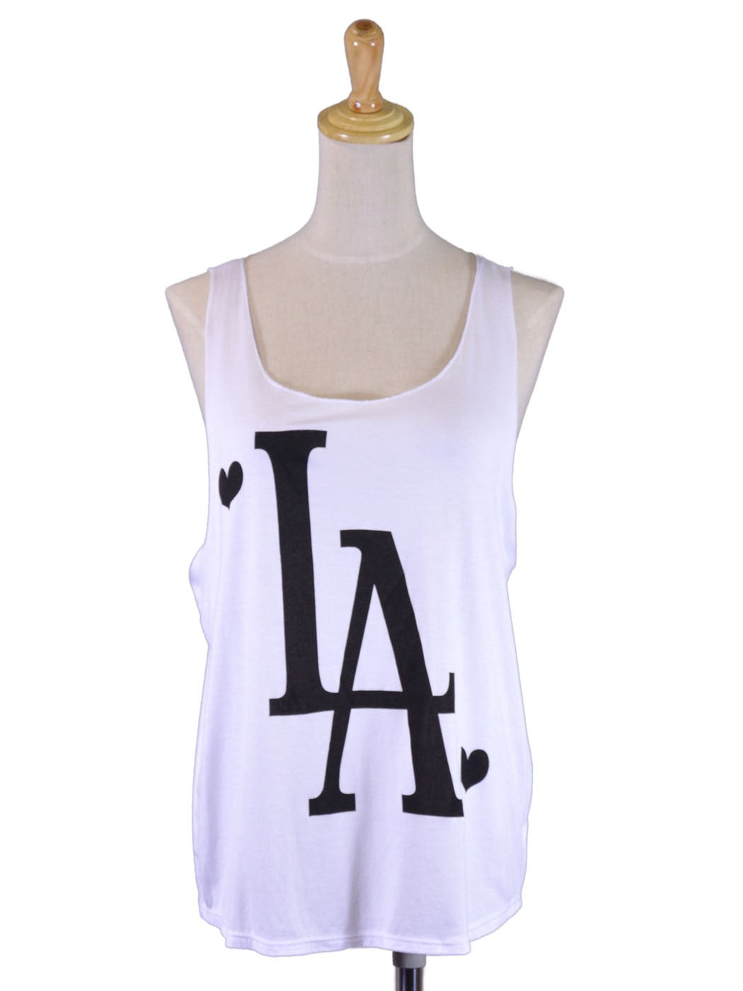 Michelle The Player Hearts of LA Scoop Neckline Jersey Knit Loose Tank Top
