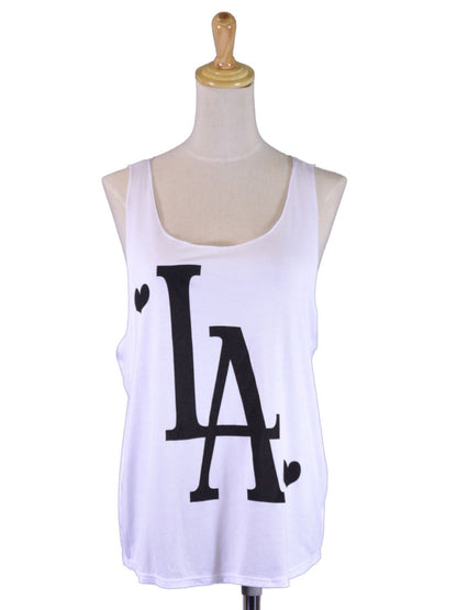 Michelle The Player Hearts of LA Scoop Neckline Jersey Knit Loose Tank Top