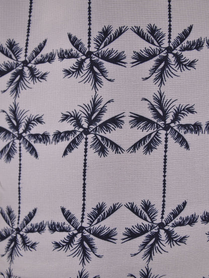 Sans Souci Sporty California Palm Tree Prints Lace Trim Drawstring Mini Shorts