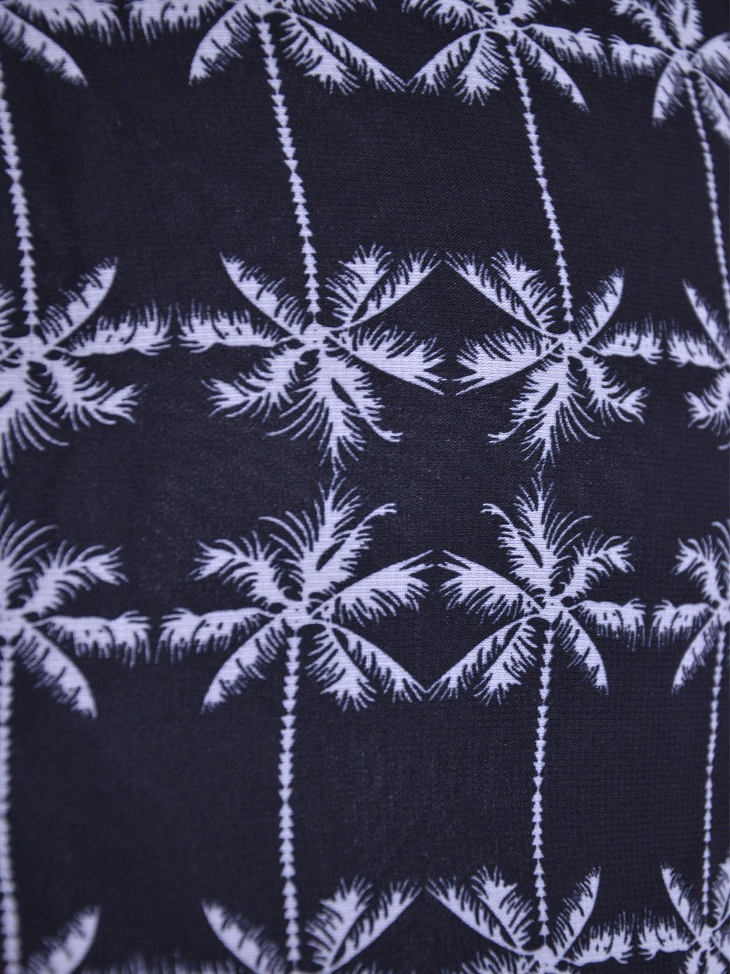 Sans Souci Sporty California Palm Tree Prints Lace Trim Drawstring Mini Shorts