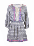 Vestido tejido con mangas a la cintura y estampado tribal gitano Flying Tomato