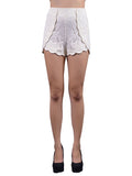 Mini short de cintura alta con dobladillo festoneado y diseño floral de encaje muy bonito y exuberante