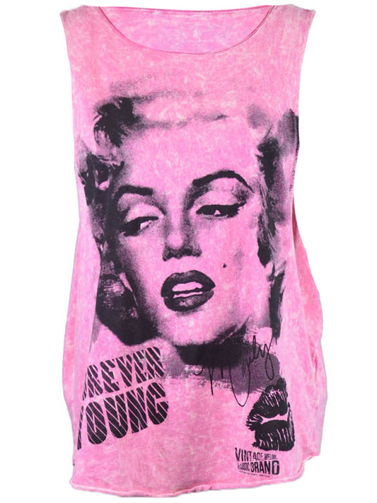 The Classic Vintage Inspired Forever Young Marilyn Monroe Icon Stone Wash Tank