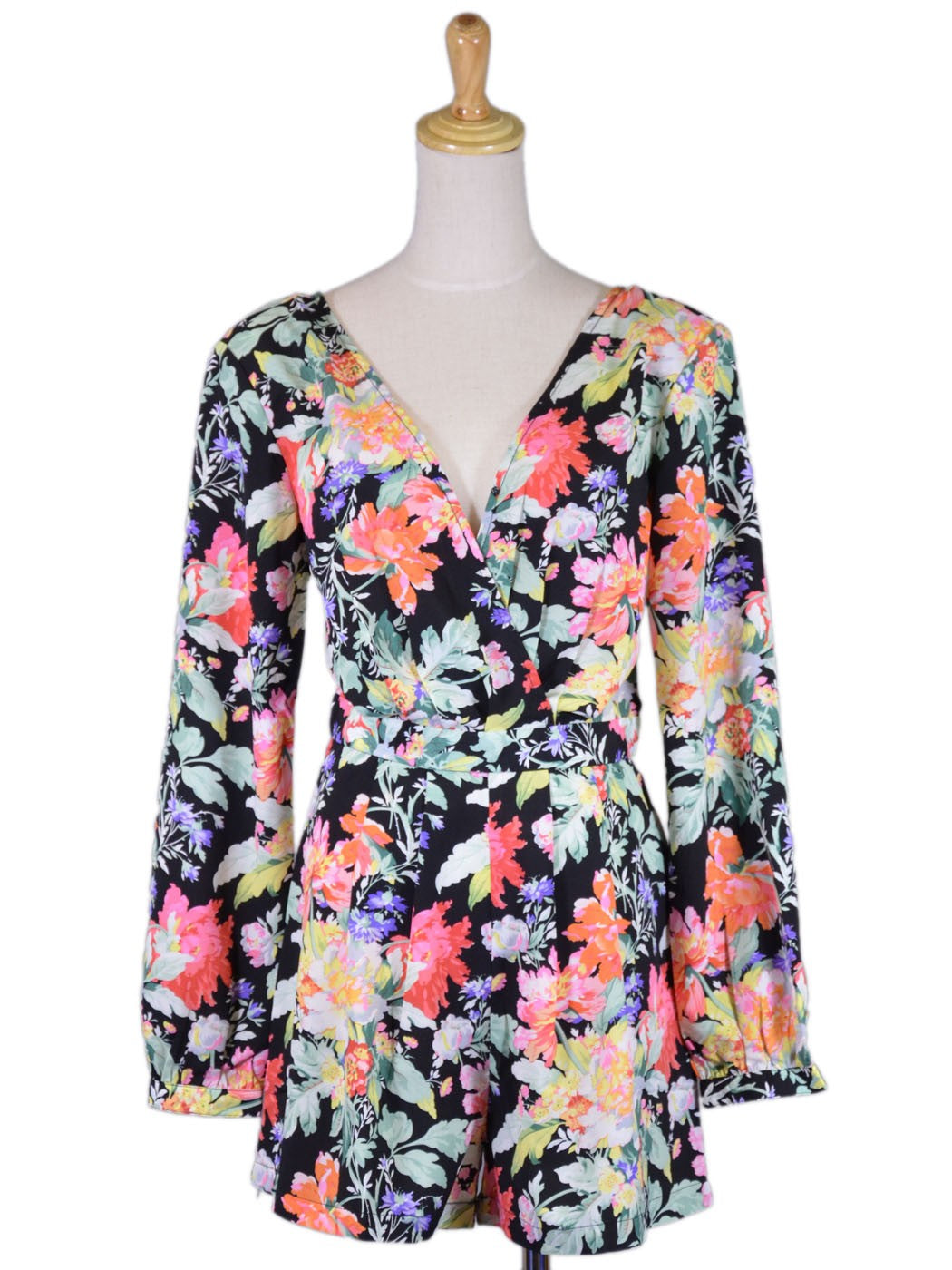 Mono tejido de manga larga con hombros acolchados y estampado floral impresionante de Uniq Beauteous