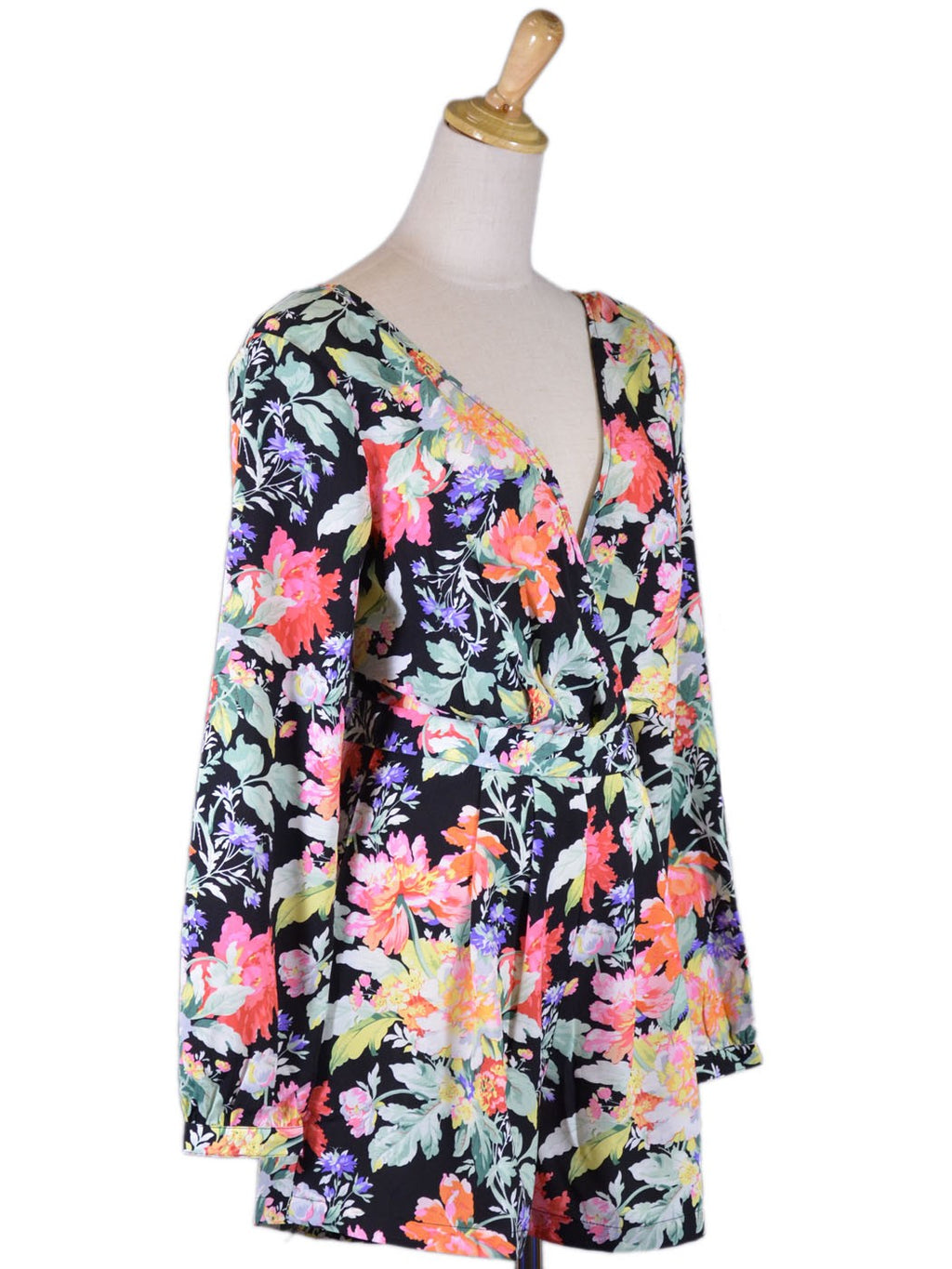 Mono tejido de manga larga con hombros acolchados y estampado floral impresionante de Uniq Beauteous