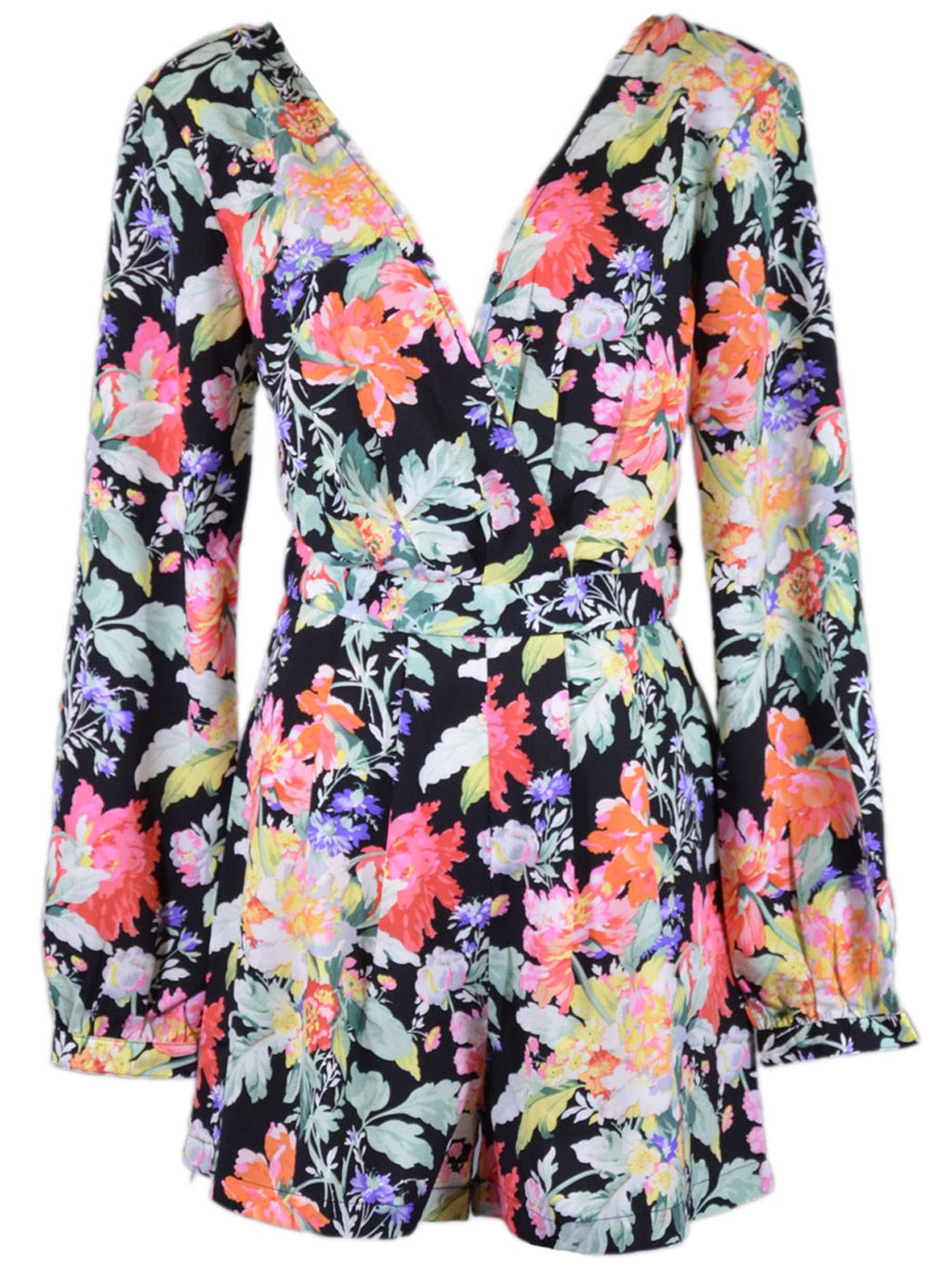 Mono tejido de manga larga con hombros acolchados y estampado floral impresionante de Uniq Beauteous