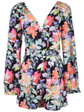 Mono tejido de manga larga con hombros acolchados y estampado floral impresionante de Uniq Beauteous