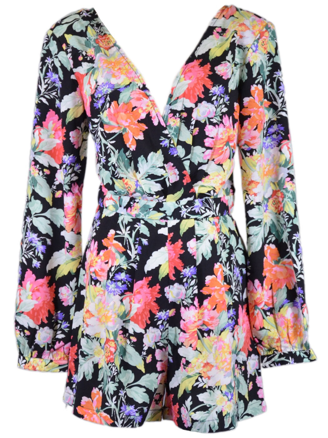 Mono tejido de manga larga con hombros acolchados y estampado floral impresionante de Uniq Beauteous