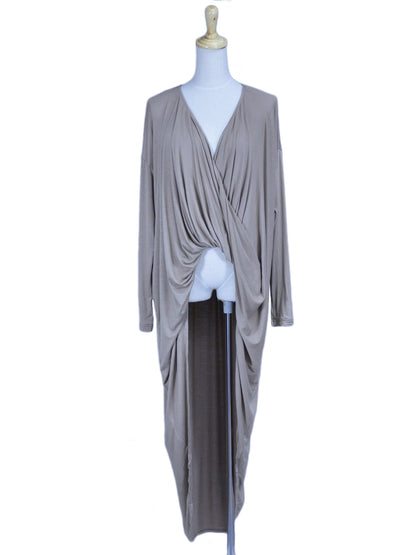 Cotton Candy Fall Into Love Chic Draped Neckline Detail Long Sleeves Tunic Dress