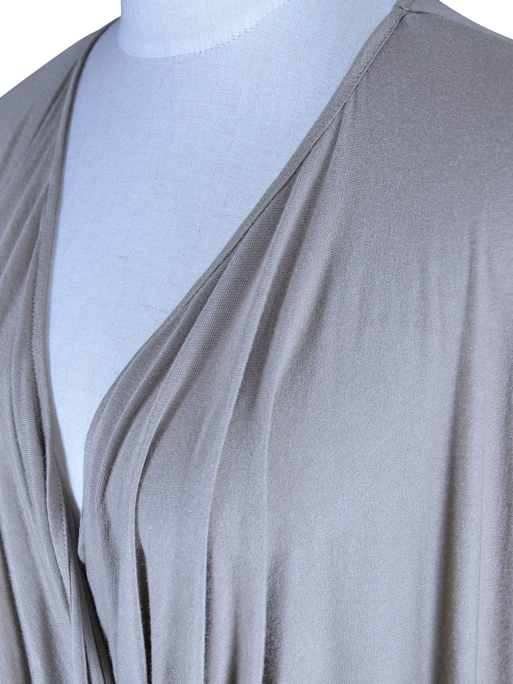 Vestido túnica de manga larga con escote drapeado y detalle elegante de algodón de azúcar que te enamorará