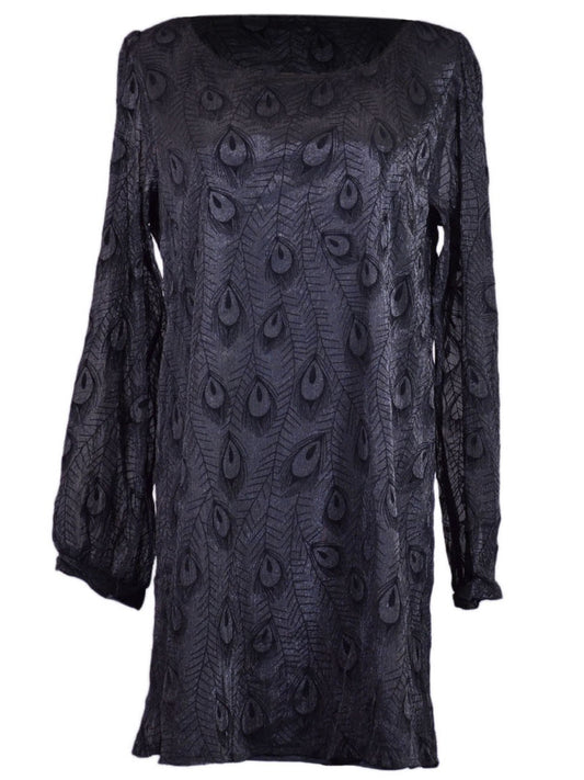 Vestido de cóctel de noche con mangas largas y plumas de pavo real encantador en crema