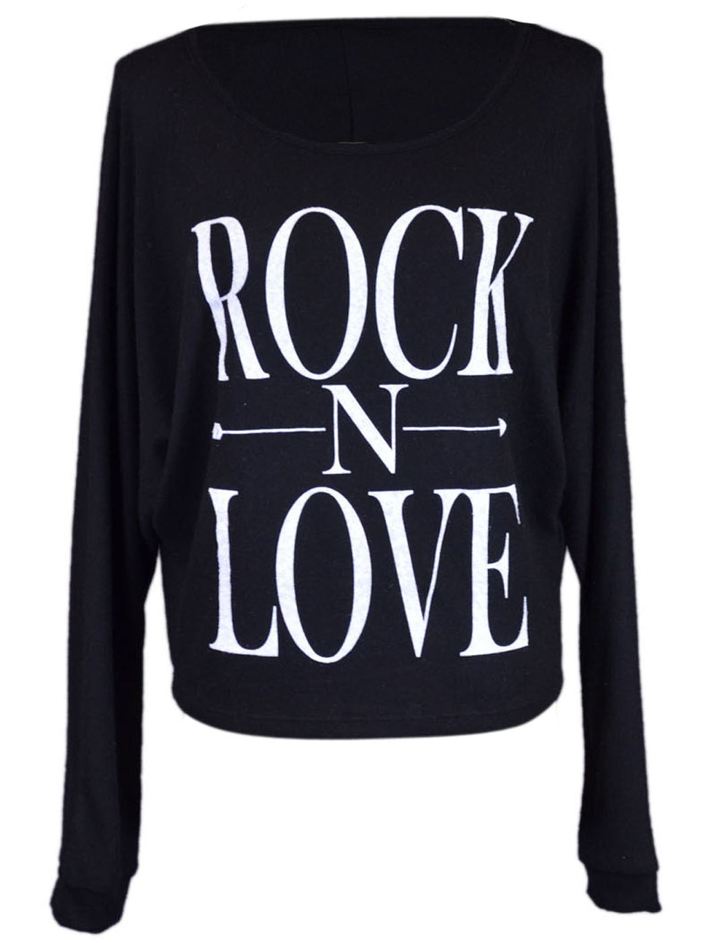 La clásica camiseta informal de manga larga con logo en forma de corazón y bandera británica de Rock-N-Love
