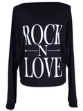 La clásica camiseta informal de manga larga con logo en forma de corazón y bandera británica de Rock-N-Love