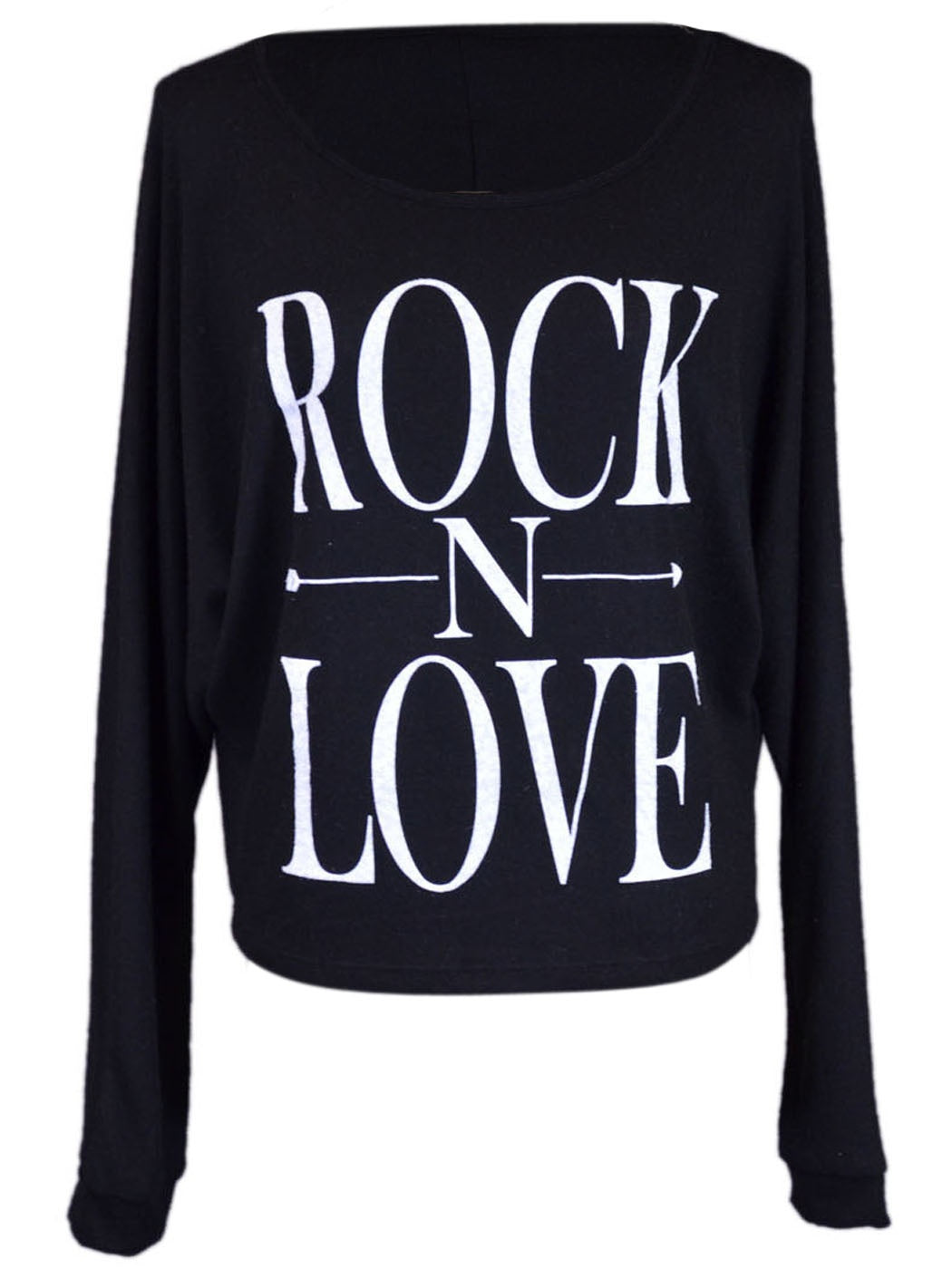 La clásica camiseta informal de manga larga con logo en forma de corazón y bandera británica de Rock-N-Love