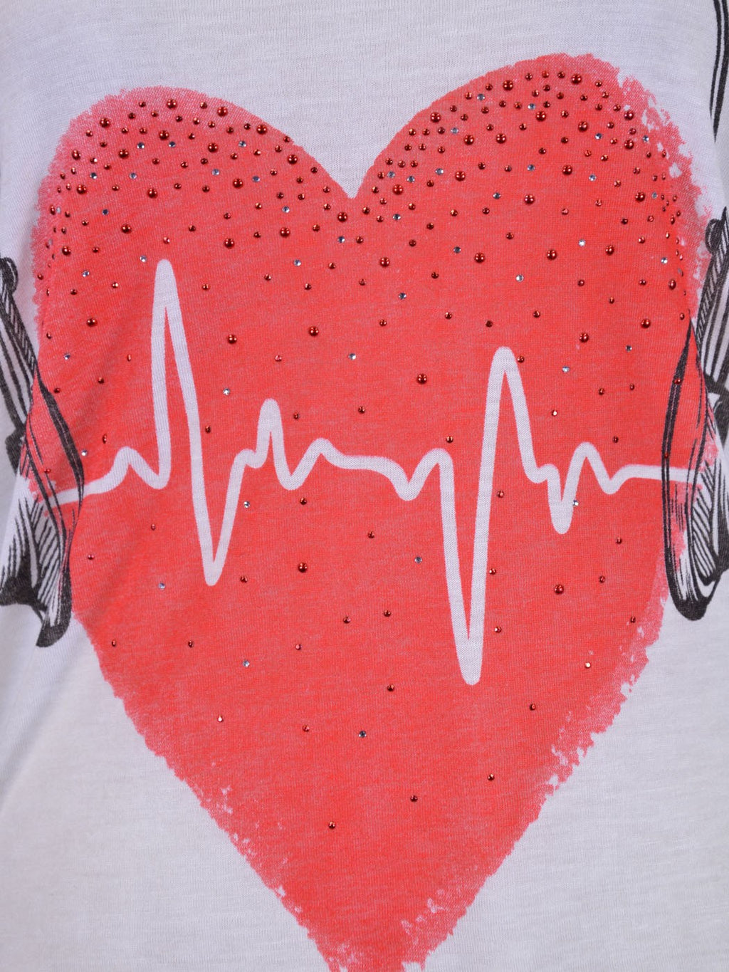 Top de punto clásico informal con mangas largas y mensaje en la espalda Our Hearts Have Beats
