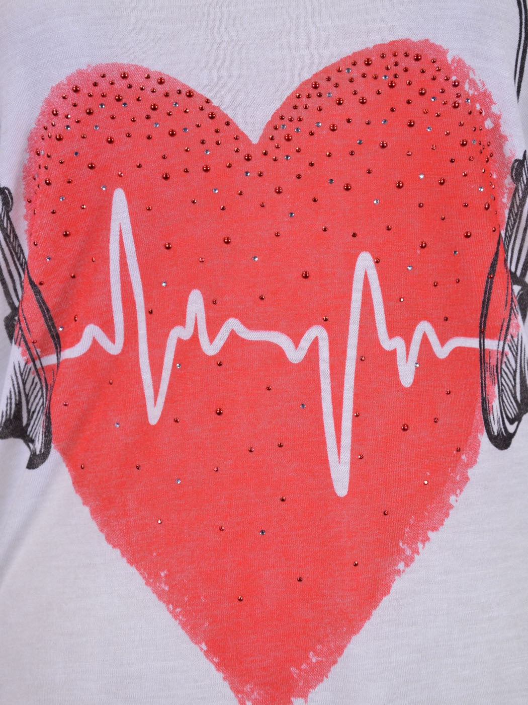 Top de punto clásico informal con mangas largas y mensaje en la espalda Our Hearts Have Beats