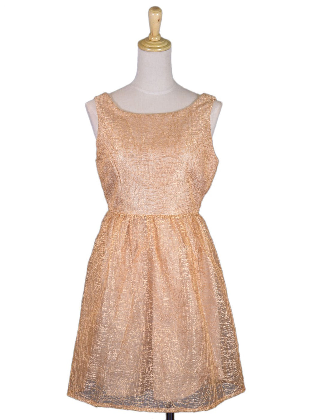 Ark & Co Elegant Holiday Delicate Birdcage Details Babydoll Tank Cocktail Dress