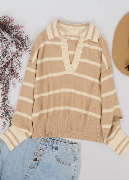 Classic Striped Collared Sweater