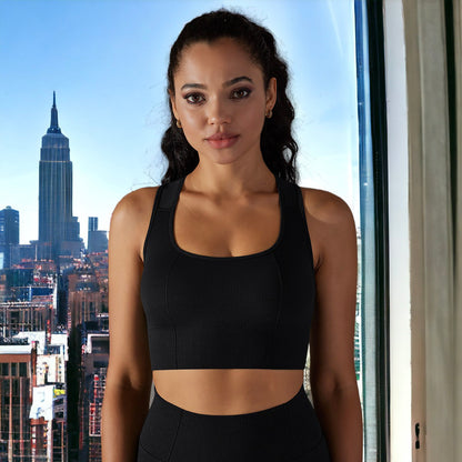 Textured Racerback Sports Bra