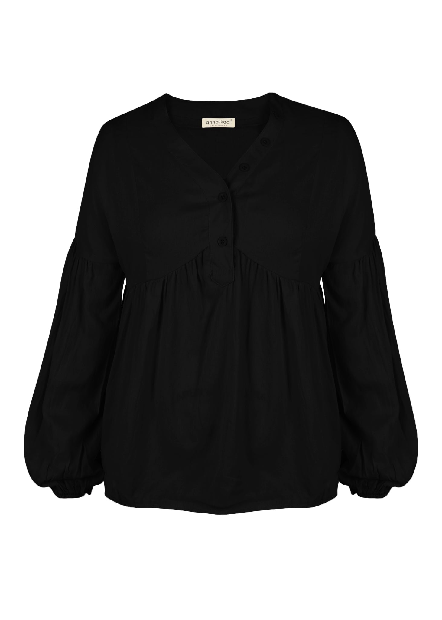 Blusa lisa con detalle de botones 