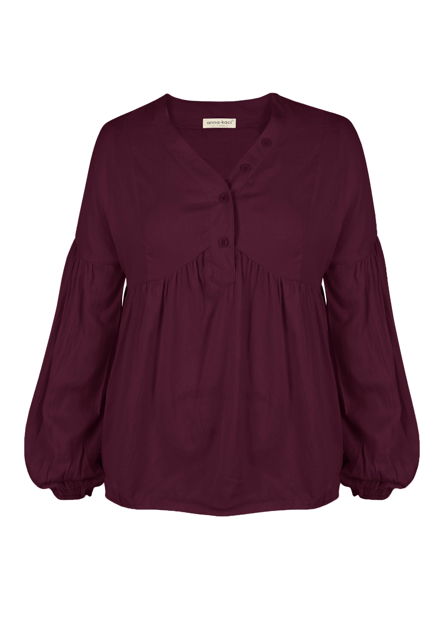 Blusa lisa con detalle de botones 